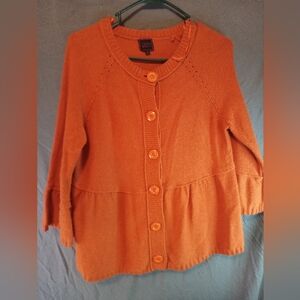 Colourworks  Orange 60's Vintage Knit Women's Cardigan Sweater